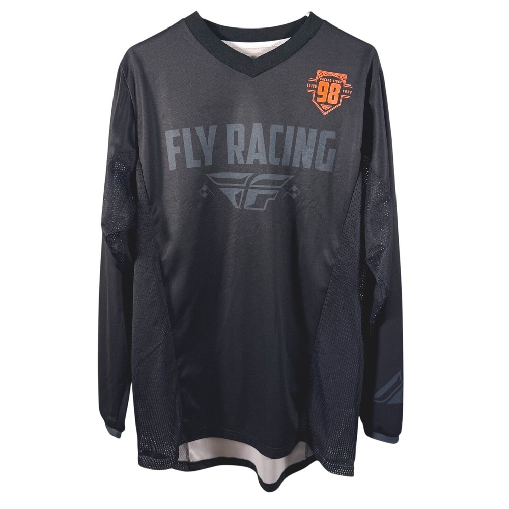 Fly Racing Patrol XL Mens Black Dirt Bike Jersey Long Sleeve Mesh Motocross Top